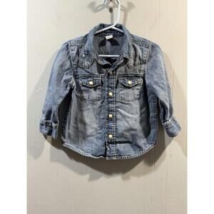 Kids Girls Old Navy Jean Shirt Snap Buttons Size 18-24 Months